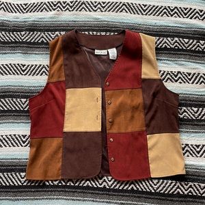 Patchwork suede vest